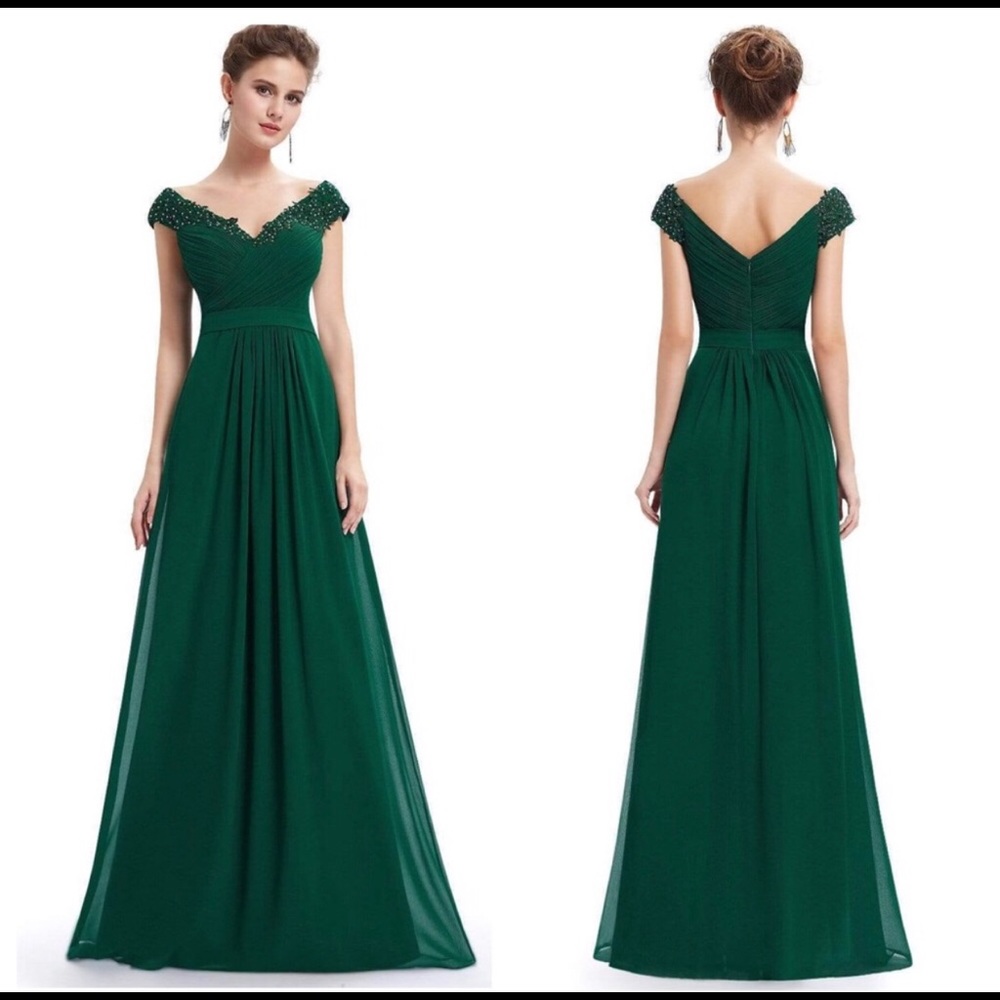 Ever Pretty Elegant Beaded Off Shoulder Gown